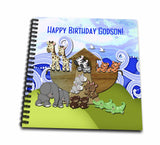 3dRose Animals on Ark, Happy Birthday Godson, Block FontMemory Book, 12 by 12 (db_195850_2)
