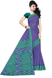 Tamaira Fashion Womens Plain Weave Pure Cotton Saree Without Blouse Piece (Ab15_Purple And Seagreen)
