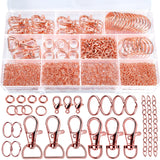 Teenitor 524PCS Key Chain Making Kit, Keychain Making Supplies Rose Gold Keychain Craft Supplies Key Chain Clips, Key Rings and