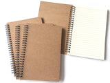 Veeppo Brown Kraft Paper Cover Small Spiral Lined Notebooks And Journals 4/8 Bulk Pack 100G Thick Cream White Paper 12X18Cm (Lin