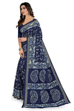 Tamaira Fashion Womens Plain Weave Pure Cotton Saree Without Blouse Piece(2476_Navy Blue)