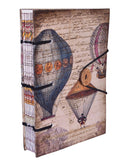 Purpledip Vintage Diary Exploring The World: Handmade Paper Journal With String & Button Closure (10617)