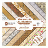 Paperhues Wedding Handmade Scrapbook Paper 12x12 Pad, 36 Sheets. Celebration Pack.