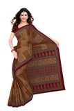 Tamaira Fashion Womens Pure Cotton Saree Without Blouse Piece (1445_Brown)