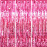 GOER 3.2 ft x 8.2 ft Metallic Tinsel Foil Fringe Curtains Party Photo Backdrop Party Streamers for Galentines Day,Birthday,Gradu