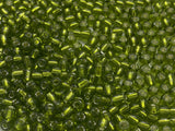 Large Czech Glass Seed Beads Size:6/0 40 gr / 1.4 oz (Lime Green Silver Lined)