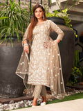 Womanista Women'S Floral Embroidered Chikankari Pure Cotton Kurta With Trousers & Dupatta(Kurtaset_1121_Xxl), Kurta Trouser With