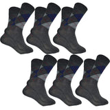 Kaneekshi MenS Diamond Cut Organic Cotton Crew Length Socks (Grey, Pack Of 6 Pairs)