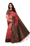 Anni Designer Women'S Saree Mysore Silk Peach & Multi Printed With Tassels Border Saree With Blouse,Peach & Multi,Free Size