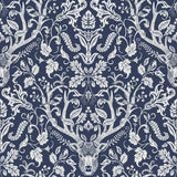 NuWallpaper NUS3680 Navy Escape to The Forest Peel & Stick Wallpaper, Blue