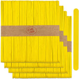 CraftySticks- 200 Pack 4.5 Inch Yellow Painted Popsicle Sticks, Wood Craft Sticks for Crafts, Learning and STEM Basics