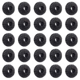 NBEADS About 50 Pcs 15.5mm Lava Beads, Natural Black Large Hole European Beads Rondelle Loose Lava Gemstone Beads for Jewelry Ma