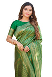 Glory Sarees Womens Banarasi Silk Saree With Blouse Piece (Banarasi_Saree134_Green)