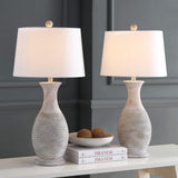 SAFAVIEH Lighting Collection Bentlee Rustic Grey 30-inch Bedroom Living Room Home Office Desk Nightstand Table Lamp Set of 2 (LE