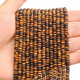 BONNY BOXX 1 Strand (150PCs) Natural 2 * 4mm Classic Tiger Eye Rondelle Beads, Natural Abacus Disk Stone Beads Loose Spacer Gems