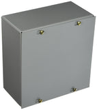 Wiegmann SC080804NK SCSeries NEMA 1 Screw Cover Wallmount Pull Box, No Knockouts, Painted Steel, 8 x 8 x 4, Gray