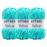 Estako Velvet (3- Skeins Pack) Chenille Blanket amigurumi Yarn for Crocheting and Knitting Super Bulky 3x100 gr (3x132 yds) (125