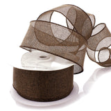 Ribbon Traditions 2.5 Wired Burlap Ribbon Rustic Brown 10 Yards