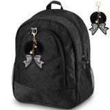 Noveread Cheer Backpack with Bow Keychain Cheerleading Glitter/Canvas Backpack Cheerleaders Gift Cheer Bags for Sport(Glitter,Bl