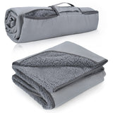 Tirrinia Waterproof Outdoor Blanket with Sherpa Lining, Windproof Triple Layers Warm comfy Foldable for camping Stadium, Sports,