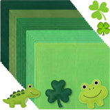 Peryiter 150 Pcs Green Felt Fabric Sheets Bulk for St. Patrick's Day Crafts 9.8 x 9.8 Inch 1.4 mm Thick Stiff Felt Sheets Square