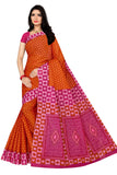 TAMAIRA FASHION Womens Plain Weave Pure Cotton Saree Without Blouse Piece(AB15_Rust&Magenta)