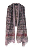 Hand Block Printed Kalamkari Stole Traditional Indian Floral Scarves (73X194 Cm)