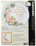 Inkadinkado Dimensions Counted Cross Stitch Kit Floral To Have and To Hold Wedding Record , 14 Count White Aida, 12 D
