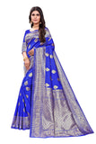 Sugathari Womens Banarasi Saree Pure Kanjivaram Silk Saree Soft New Ladies 2023 Design Wear Sarees Latest Cotton Party Sari Collections With Blouse Piece For Wedding Sadi (Sam Pari-120 Royalblue)