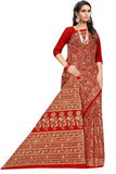 Tamaira Fashion Womens Plain Weave Pure Cotton Saree Without Blouse Piece(2336_Red)