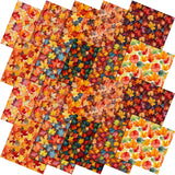 HunnmingRe 20 Pcs 10x10 Fall Maple Leaf Quilting Fabric Square Thanksgiving Maple Leaf Quiltted Fabric Bundle Multicolor Pre
