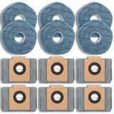 12 Pack Replacement Parts Dust Bags Mop Pads for eufy X10 Pro Omni Accessories Robot Vacuum SelfEmpty Station,6 Dust Bags, 6 Mo