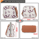 Adisa Women Girls Floral Print Faux Leather Sling Bag Crossbody (Sl6003-Gre),Grey,,B0DBZ64SXP