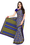 Tamaira Fashion Womens Plain Weave Pure Cotton Saree Without Blouse Piece(1354_Grey&Blue)