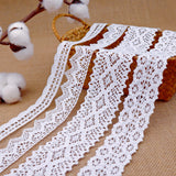 ZNZAKKA White Lace Ribbon 8 Yards Cotton Lace Trim Crochet Sewing Lace for Crafts Gift Wrapping Wedding Decoration