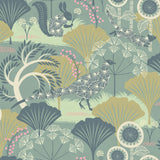 Wudnaye Floral Peel and Stick Wallpaper Vintage Contact Paper for Cabinets 17.7inch 393.7inch Green Removable Wallpaper Self Ad