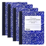 BAZIC PRODUCTS Blue Marble Composition Notebook, Unruled, 100 Sheets, 4Pack