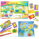 Imagimake Stamp Art Animal Kingdom | Crafts for Kids Ages 3-5 | Stamps for Kids with Easy Blending Pens | Arts and Crafts for Ki