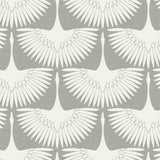 Tempaper x Genevieve Gorder Grey Feather Flock Removable Peel and Stick Wallpaper, 20.5 in X 9 ft, Made in The USA