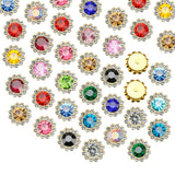 200 Pcs 12MM Sew on Rhinestones Crystals Glass Metal Base Sewing Flower Claw Rhinestones for Clothes Shoes Earring Belt Crafts S