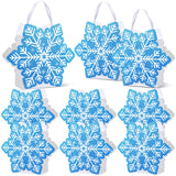 Kolldenn 12 Pcs Snowflake Party Favors Bags Glitter Small Wonderland Paper Treat Goodie Bags with Handle for Candy Gift Holiday
