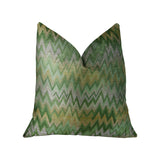 Plutus Brands Plutus Peek Leaf Handmade Throw Pillow, 20 X 20, Green/Citrine/Taupe