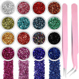 16 Box Crushed Glass for Resin Art Craft Glitter Irregular Metallic Mini Chips 0.5-2.5 mm Broken Glass Pieces Chunky Sprinkle wi