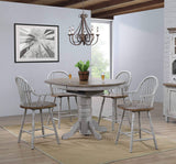 Sunset Trading Country Grove 5 Piece 42 Round To 60 Oval Extendable Pub Table Set | 4 Barstools With Arms | Counter Height D