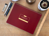 Landscape Notebook Maroon 10inch x 7.5inch Horizontal Lined College Ruled, 160 pages (80 sheets)