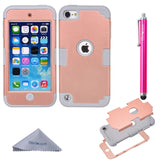 Wisdompro Case for iPod Touch 7, for iPod Touch 6, for iPod Touch 5, 3 in 1 Hybrid Soft Silicone and Hard PC Protective Case Cov