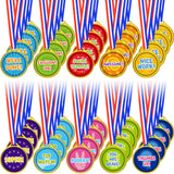 Gejoy 120 Pcs Award Medals Assortment Medals for Award Assortment Plastic Winner for Kids Sports Talent Show Gymnastic Birthday