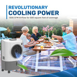 Portable Swamp Coolers - 1300 Cfm Mc18M Evaporative Air Cooler With 2-Speed Fan, 53.4 Db - 500 Sq. Ft. Coverage Evaporative Air