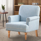 HUIMO Linen Fabric Accent Chair, Mid-Century Modern Armchair with Solid Wood Legs, Single Sofa Chair,Upholstered Reading Club Ch