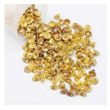 Jaipri 9X6Mm 6Pc Flower Shape Acrylic Oxidised Gold Finish Caps Connector Beads Spacer Charms For Jewellery Making